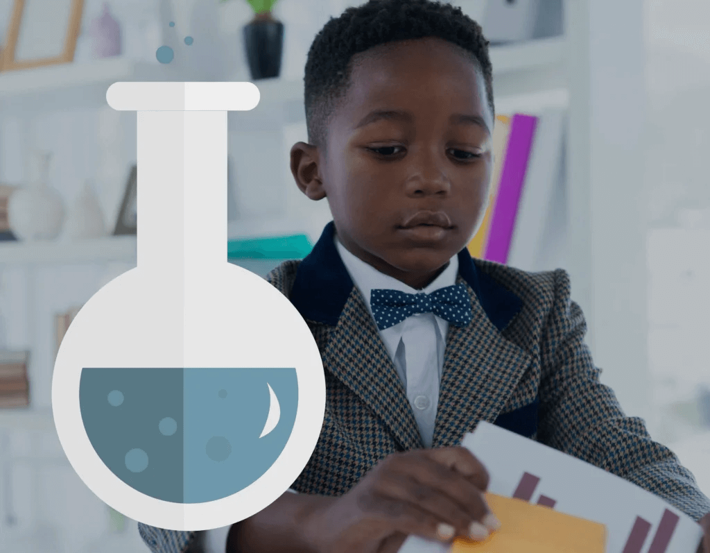 SOSprof science tutoring – young student learning with science concept illustration