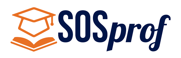 SOSprof logo with graduation cap and book – tutoring services
