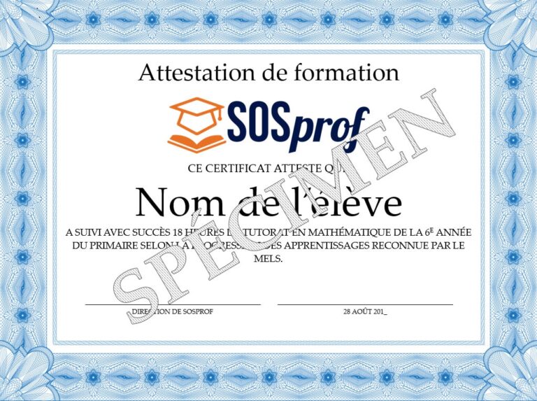 , SOSprof tutorat