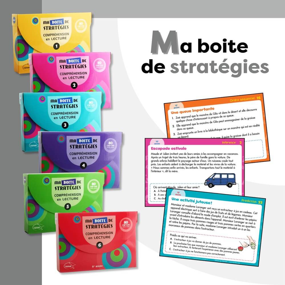 Boîtes de cartes pour améliorer la compréhension de lecture des élèves