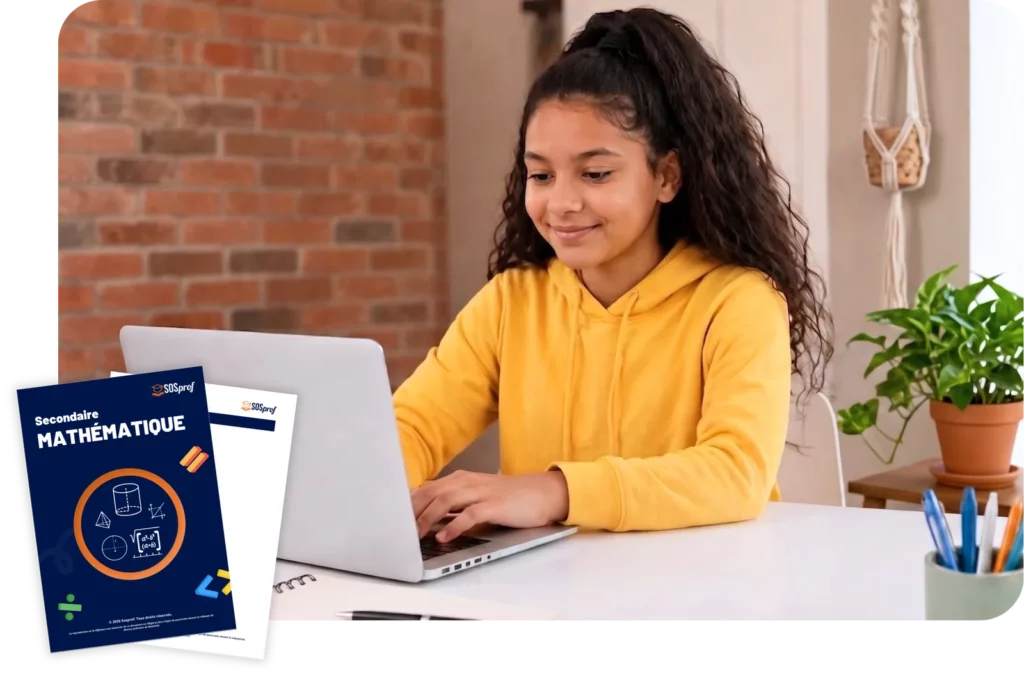 Élève du primaire en cours d'été en ligne avec SOSprof