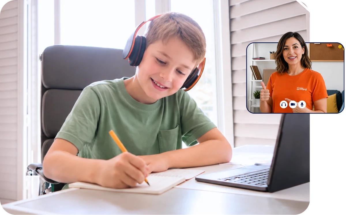 Élève en séance de tutorat en ligne SOSprof pour l'admission au Collège Charlemagne